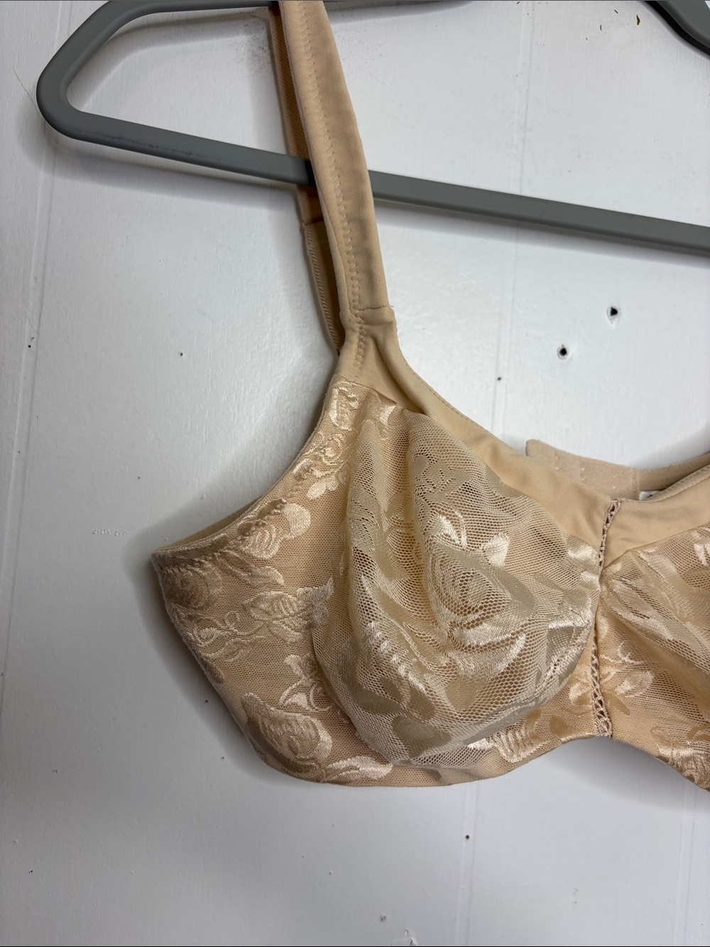 Wacoal Bra Womens 38C Awareness Full Figure Lace Seamless Wire Sand Beige - Picture 7 of 9